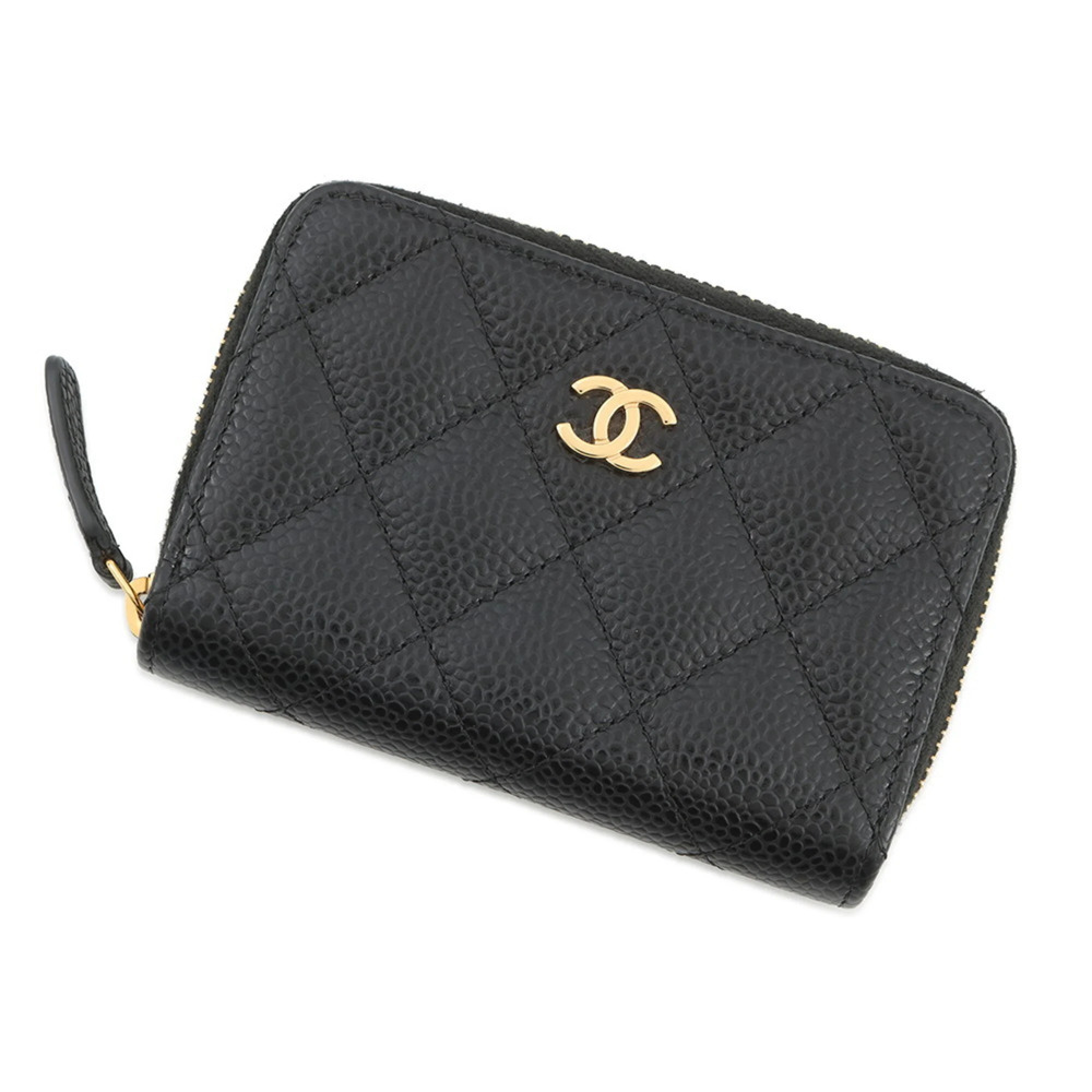Chanel Wallet/Coin Purse Matelassé Coco Mark Classic Zip Coin Caviar Skin AP0...
